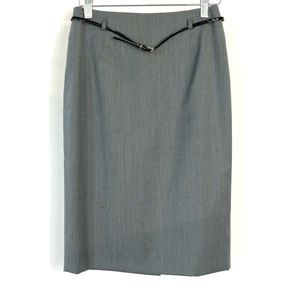 Boss Hugo Boss Vilina 5 Grey Belted Pencl Skirt - Picture 1 of 11